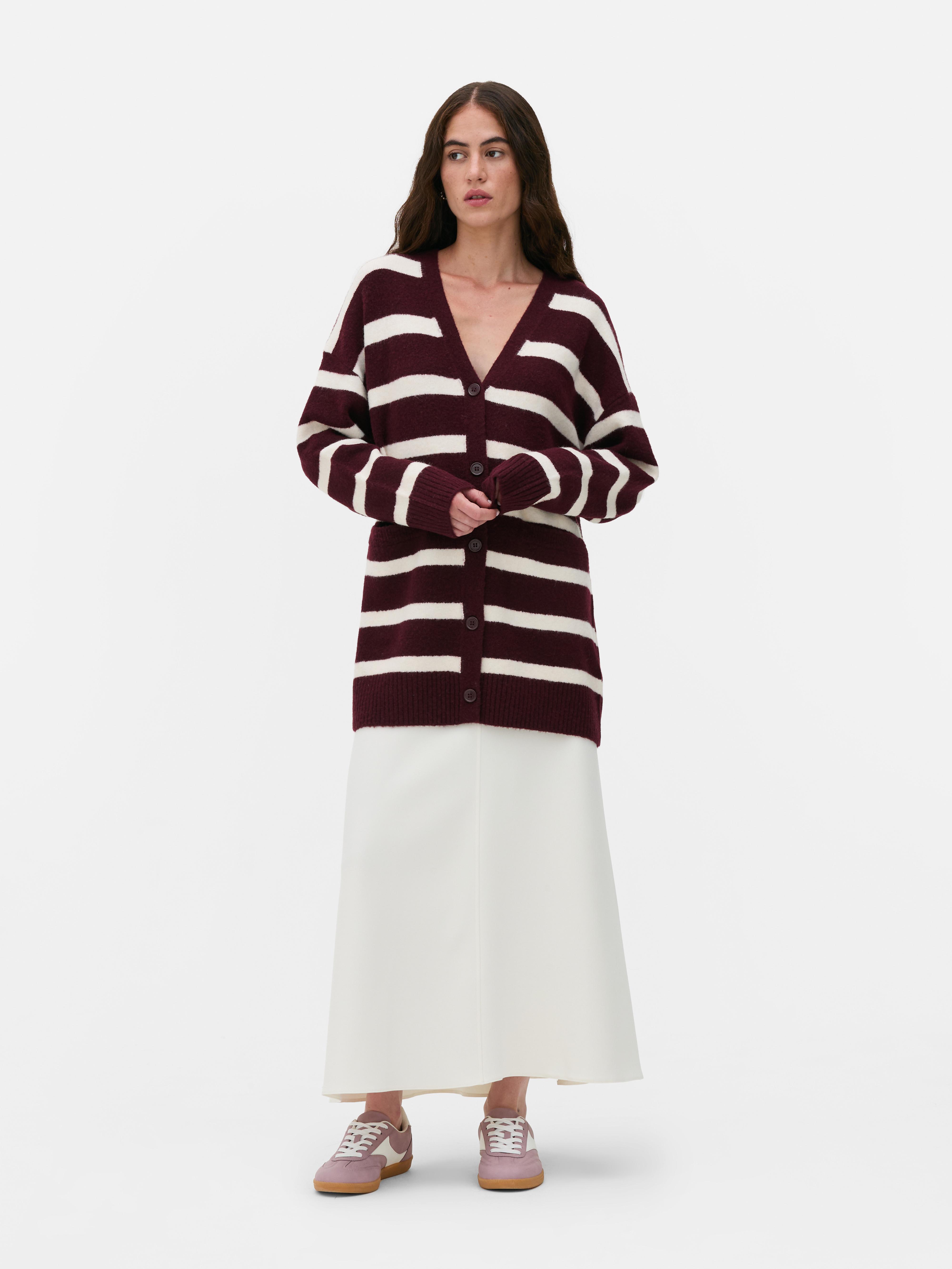 Striped Longline Cardigan