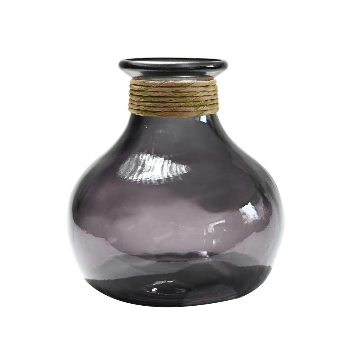 MIRAMAR - Vase en verre recyclé Anthracite 21 cm