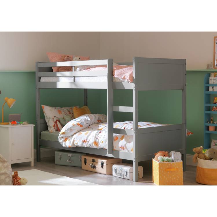Habitat Detachable Bunk Bed and 2 Kids Mattresses - Grey