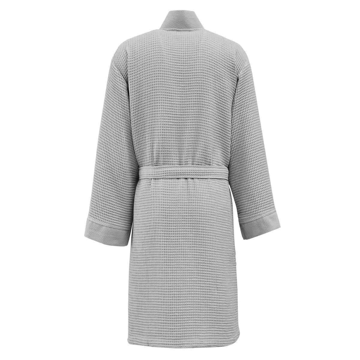 SPA - Peignoir court nid d'abeille  gris perle XL