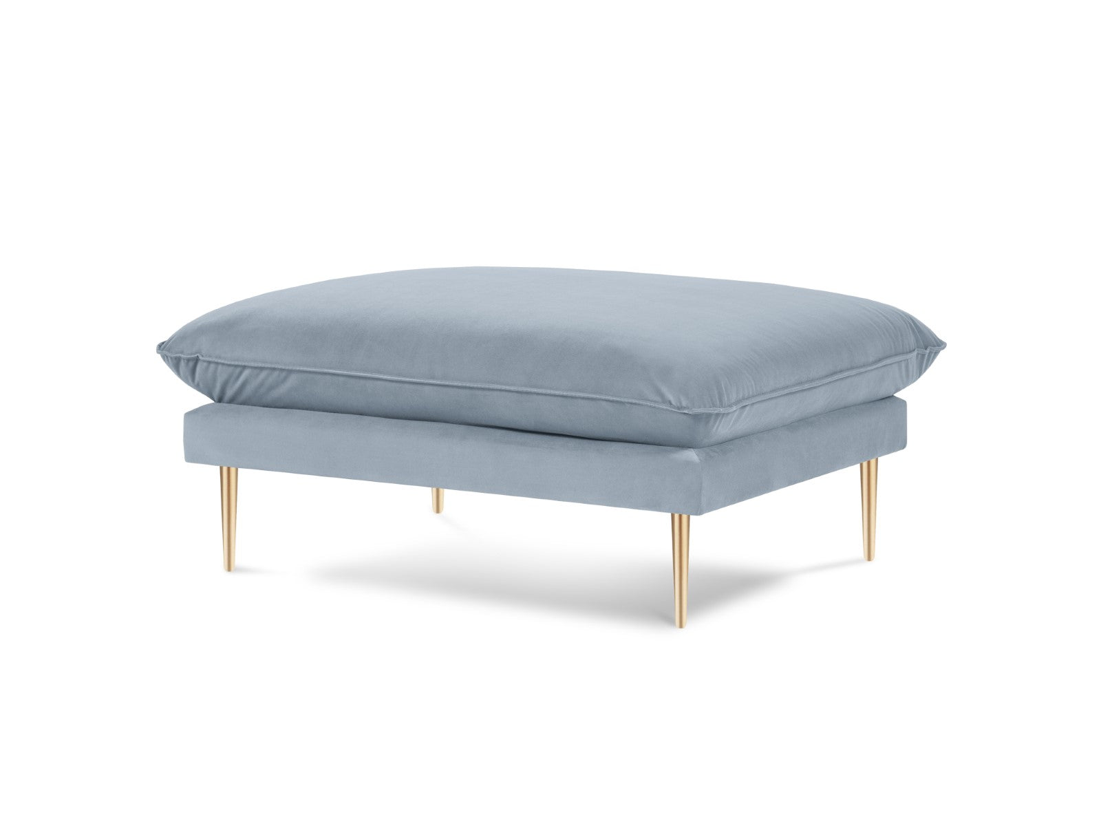 Cosmopolitan Design Poef Vienna flueel, lichtblauw - 73x93x43cm