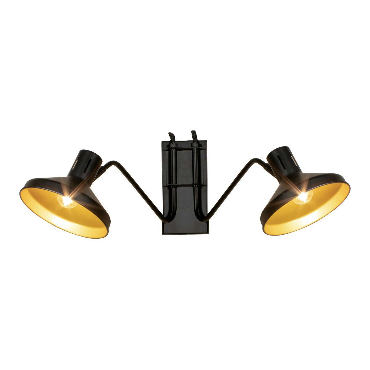 SNAKE - Applique double en métal noir et doré h28cm