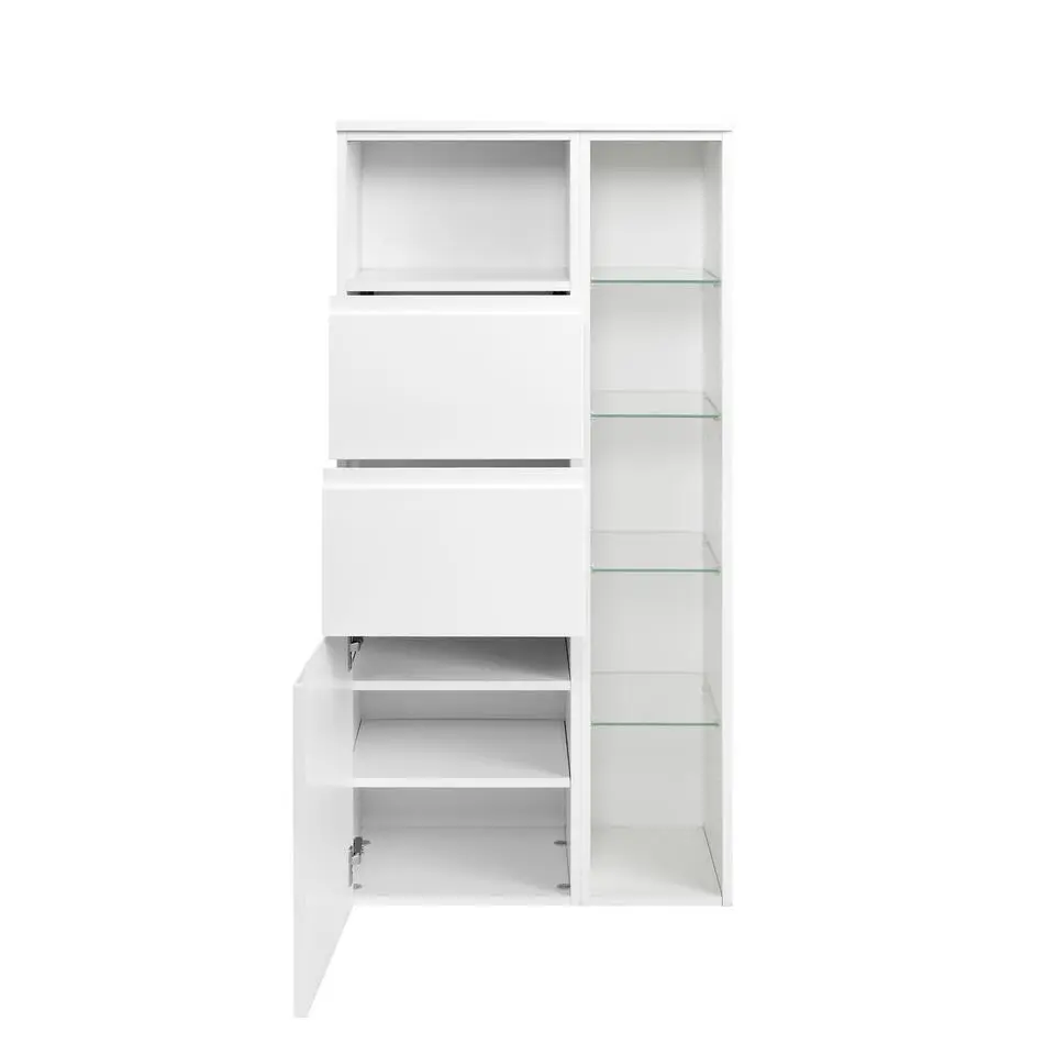 Multifunctionele opbergkast Cardiff - 65 x 35 x 130 cm - Wit