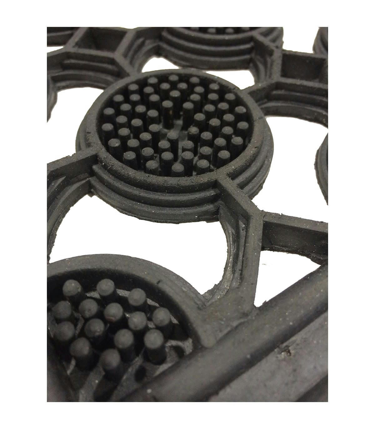 - Tapis d'extérieur bulles demi-lune 45x75cm - Noir