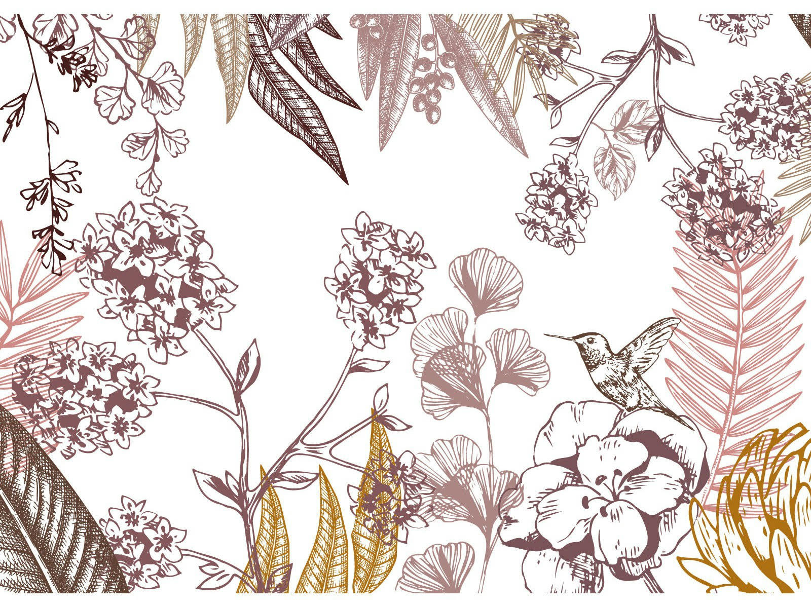 - Papier peint panoramique adhésif orée du bois terracotta 3m50x2m50