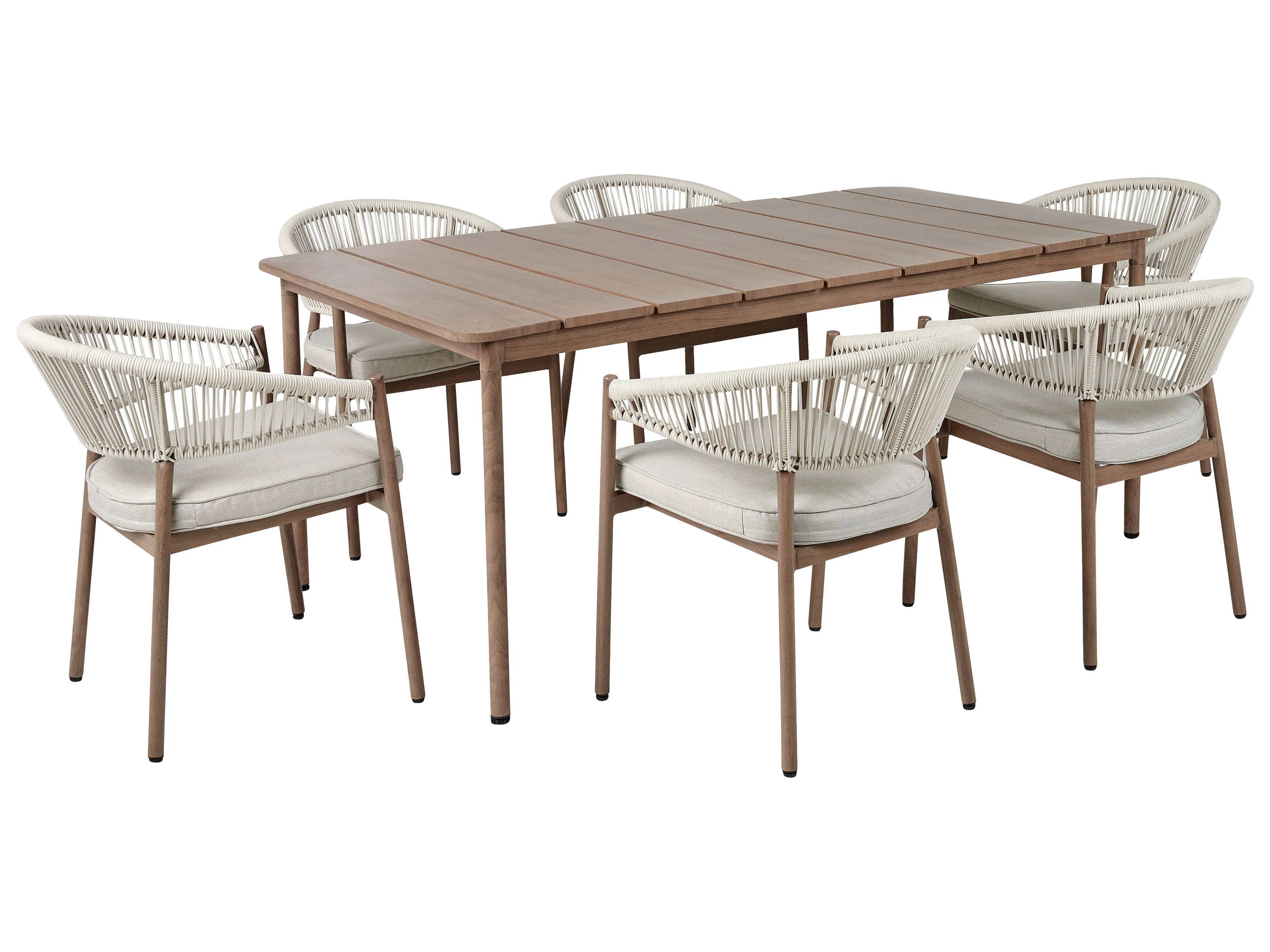 Garden Dining Set 6 Seater FLAVIA with Cushions Metal Taupe