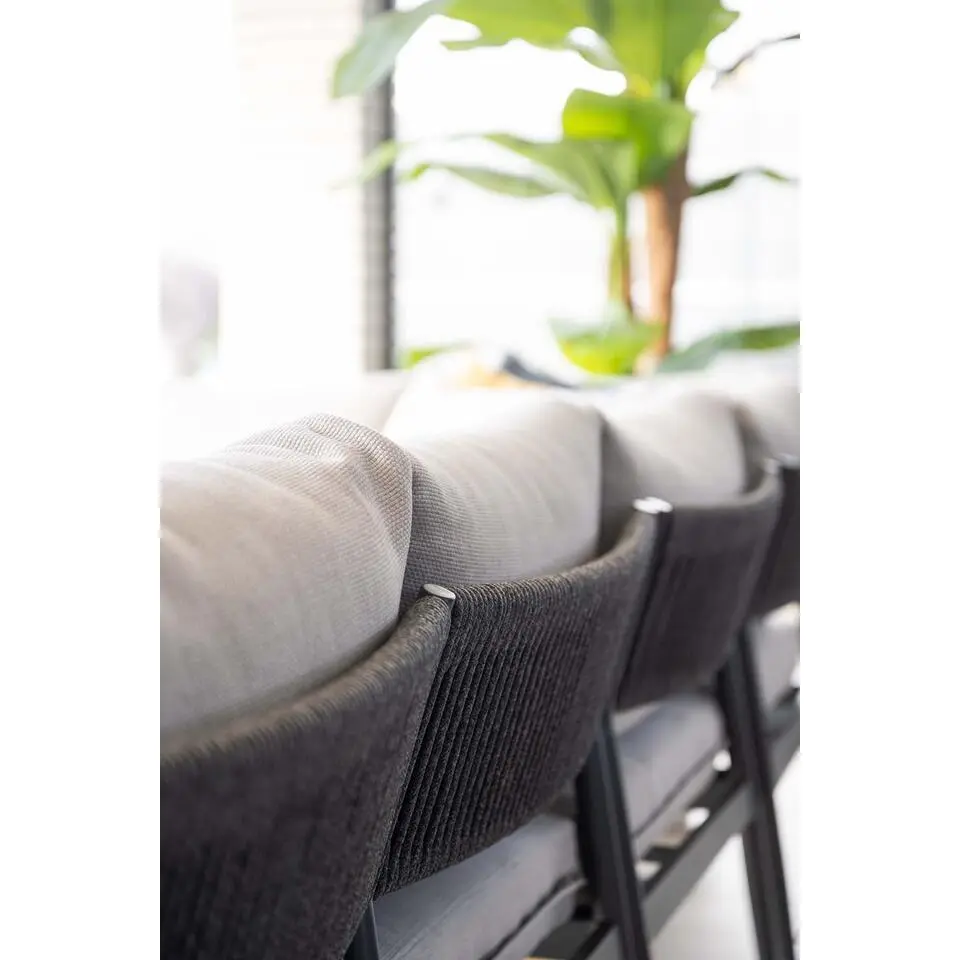 Barcelona lounge-diningset -5-dlg. - c. black -dark grey - valley sand