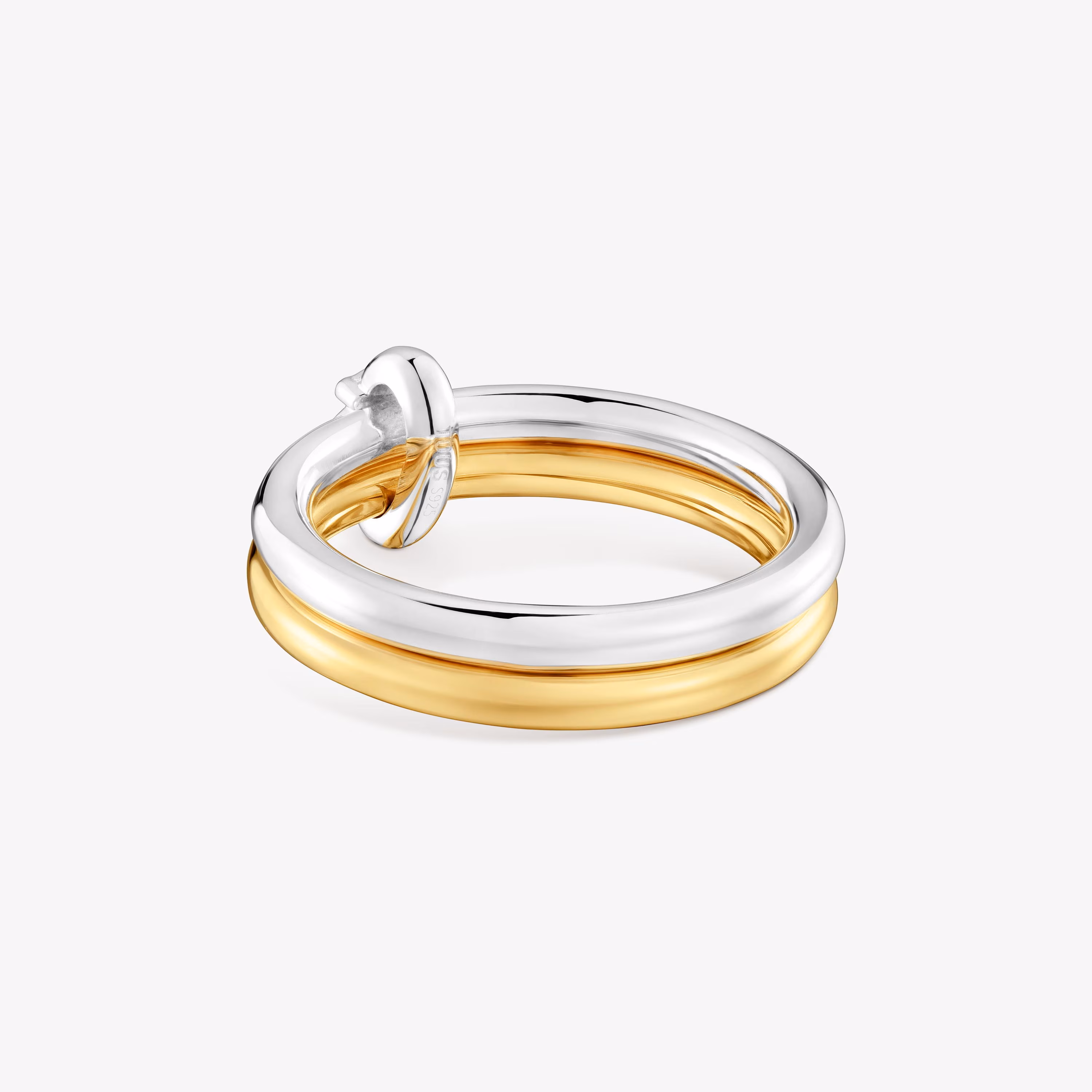 Anillo doble aro bicolor Straight