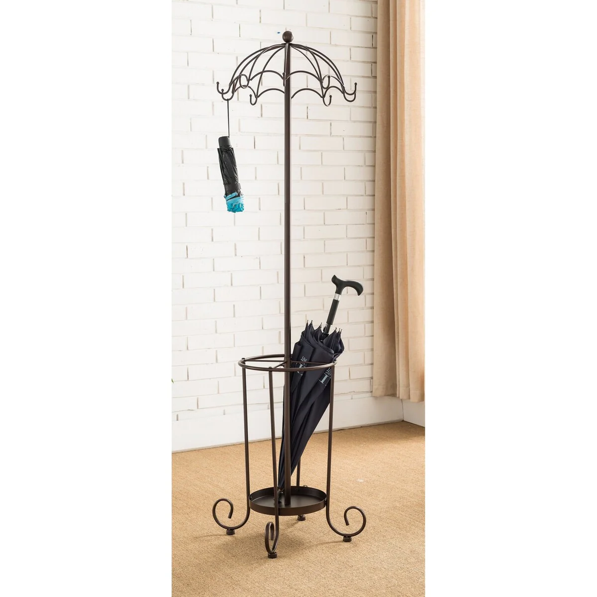 K and B Furniture Co. Inc. Bronze Metal 10-hook Coat Rack