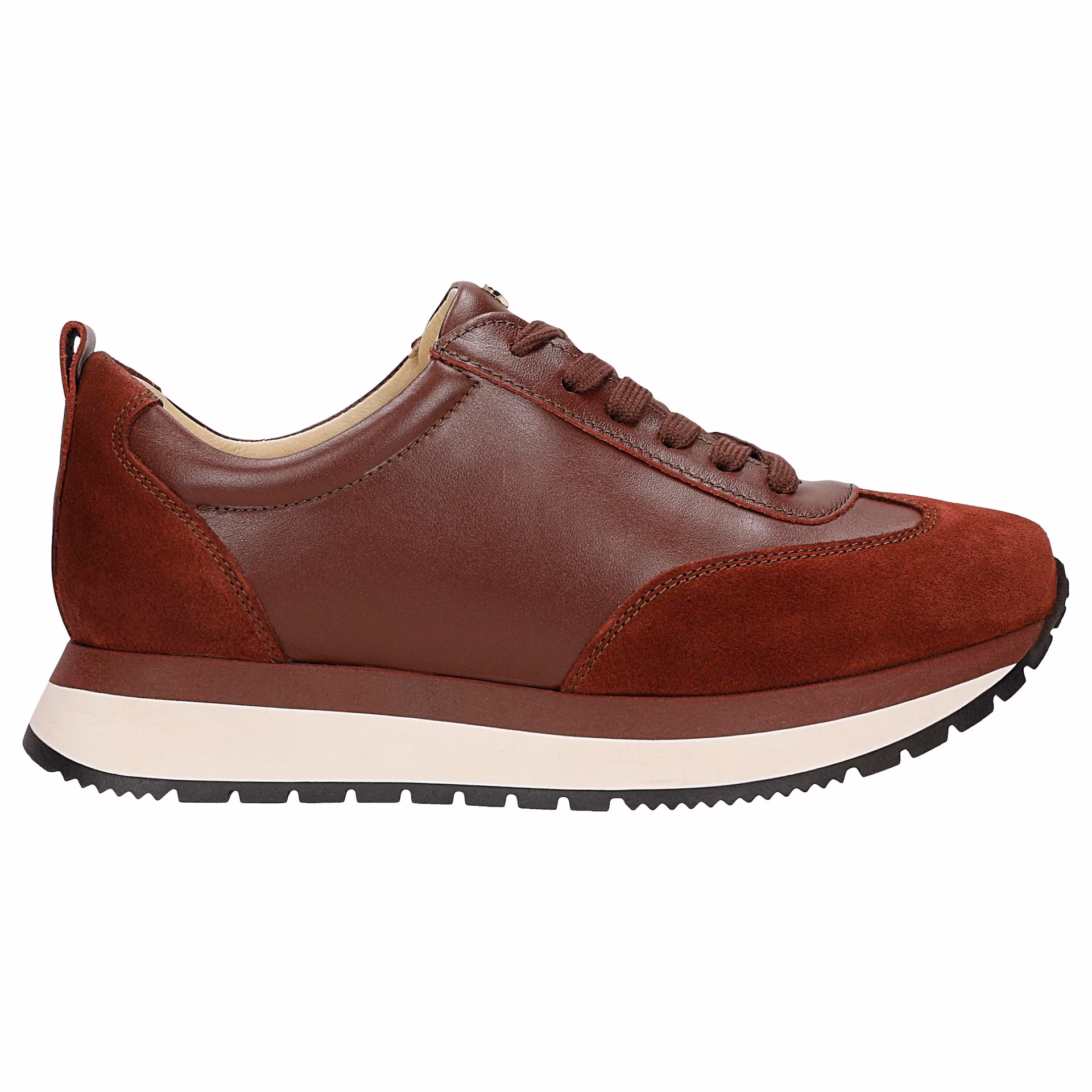 Bordowe sneakersy damskie na platoformie
