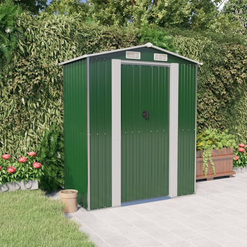 NNEVL Garden Shed Green 192x108x223 cm Galvanised Steel