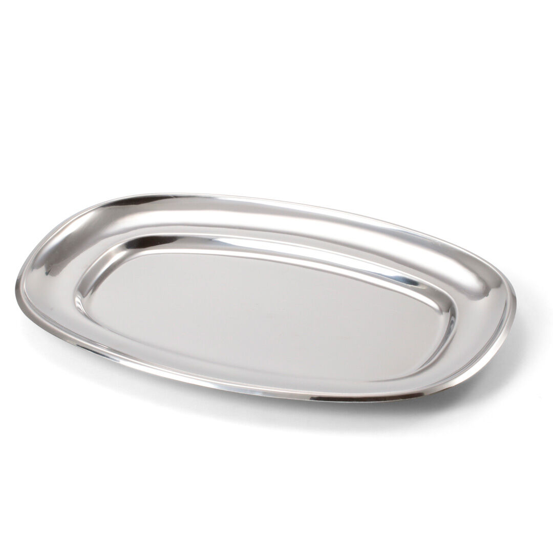 Travessa oval em inox 26x35cm