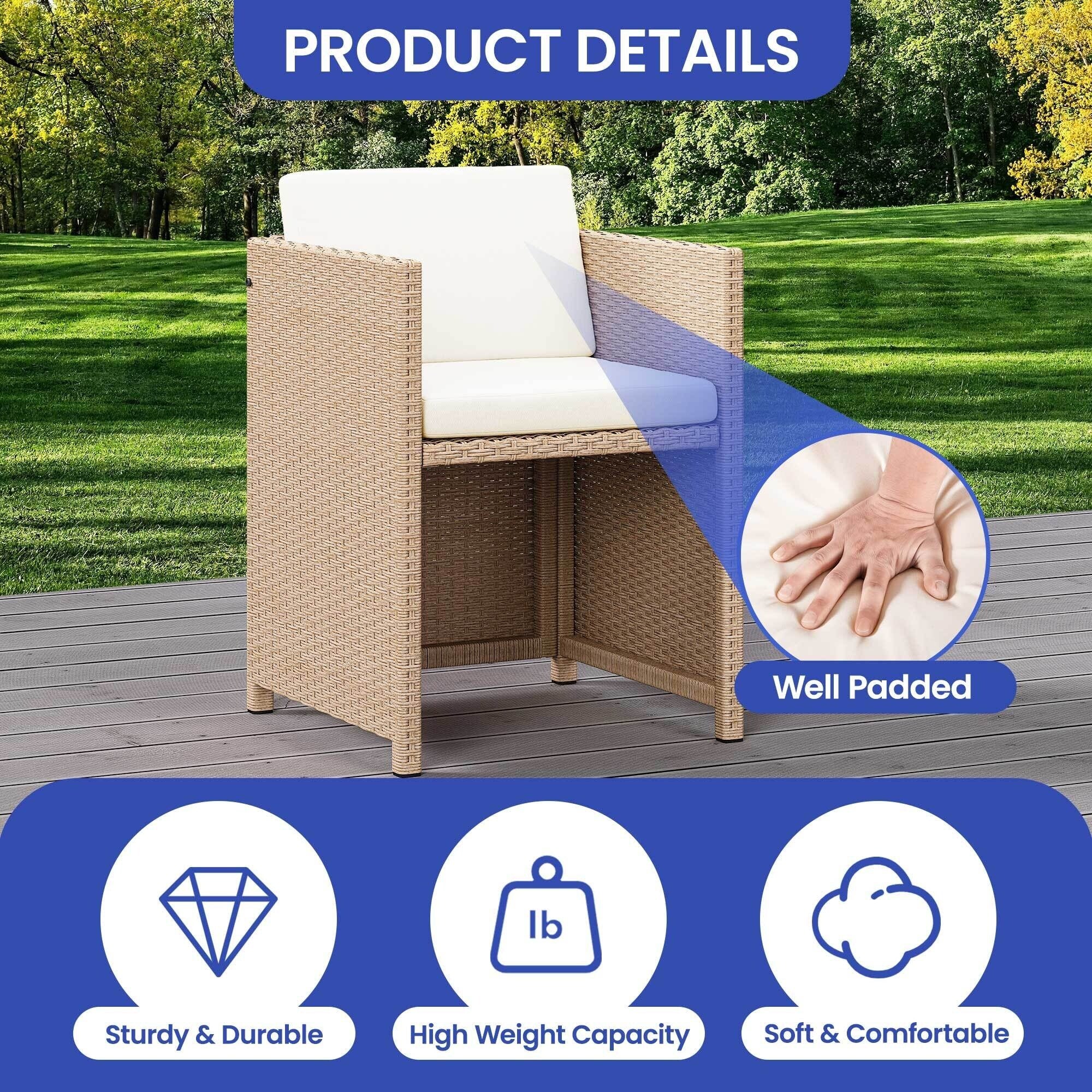 Moasis 5-Piece Outdoor Furniture Wicker Bar Set - 5PCS