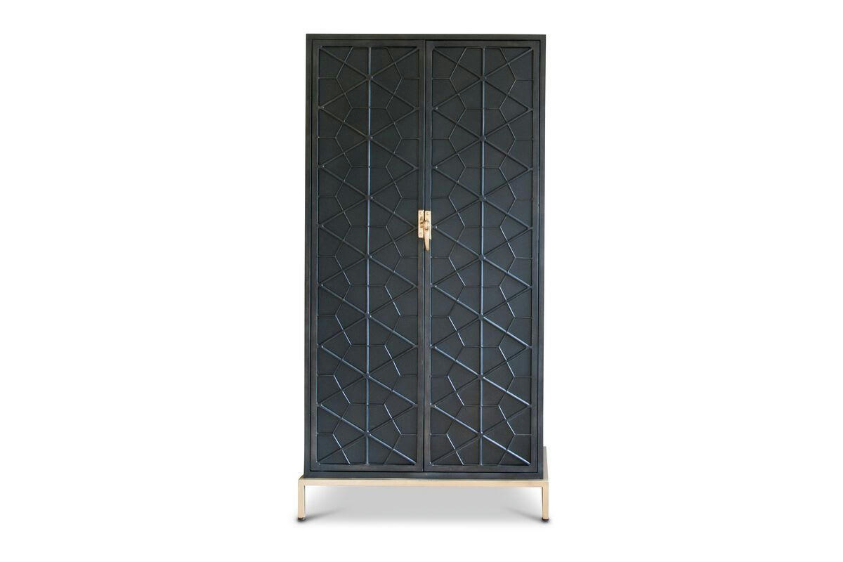 LENNON - Armoire vintage en métal noir