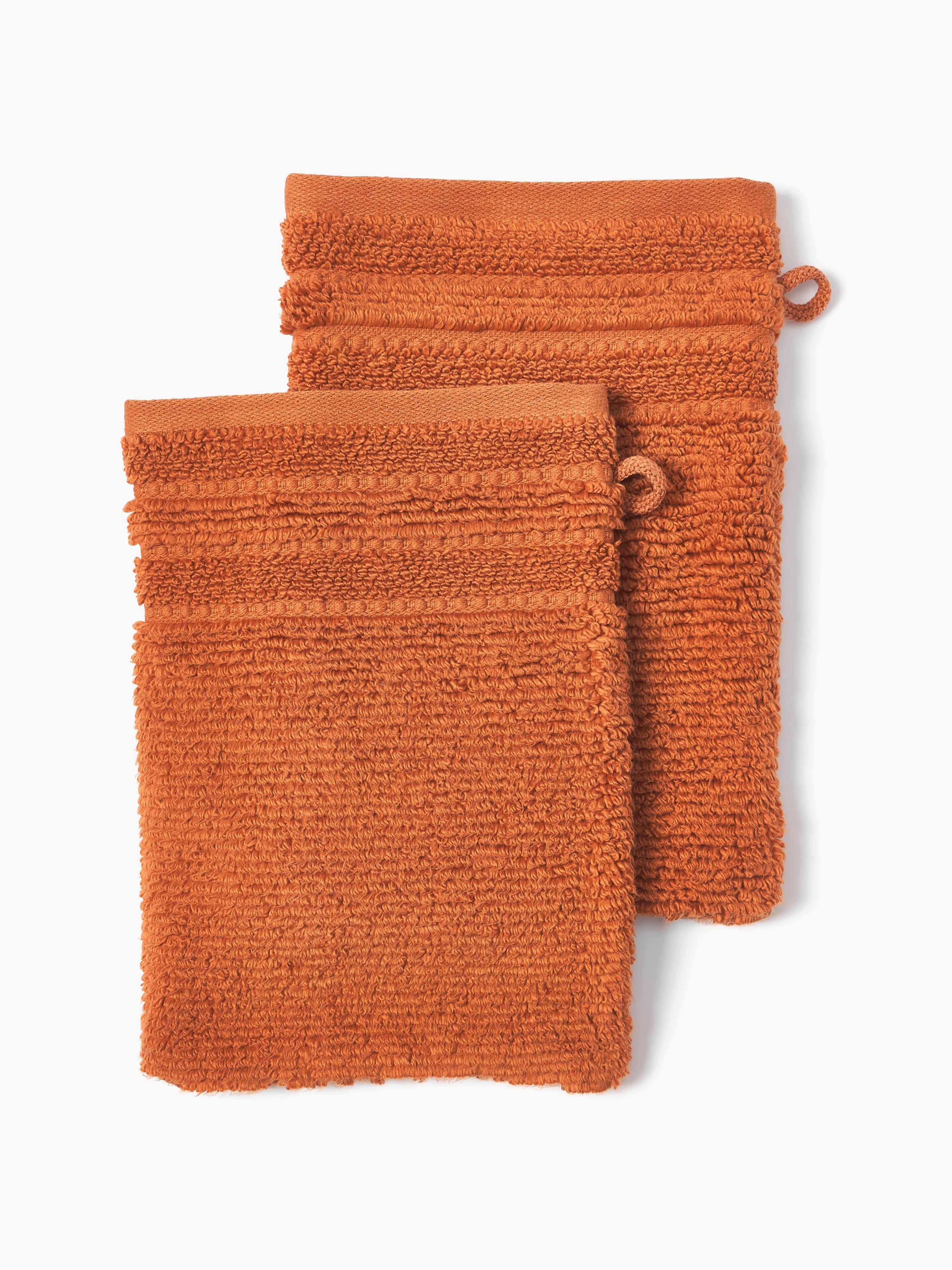Waschhandschuhe Luxe mit Streifenbordüre, 2er-Set