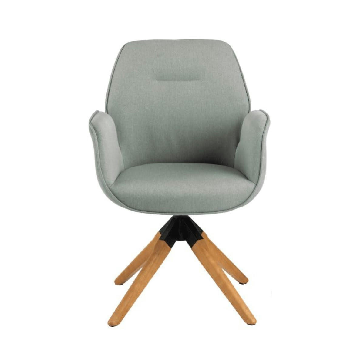 AURORE - Chaise salle à manger avec accoudoirs en tissu gris