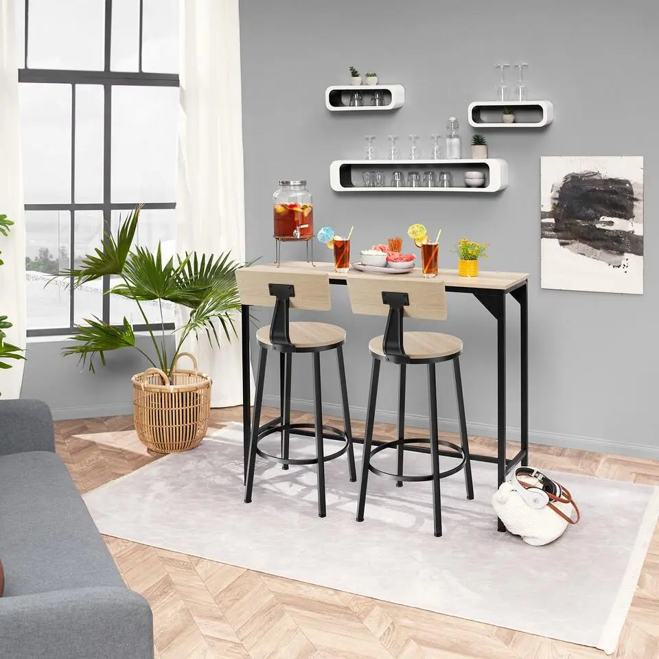 tectake Barkrukken Poole, Industrieel Licht Hout, Eiken Sonoma