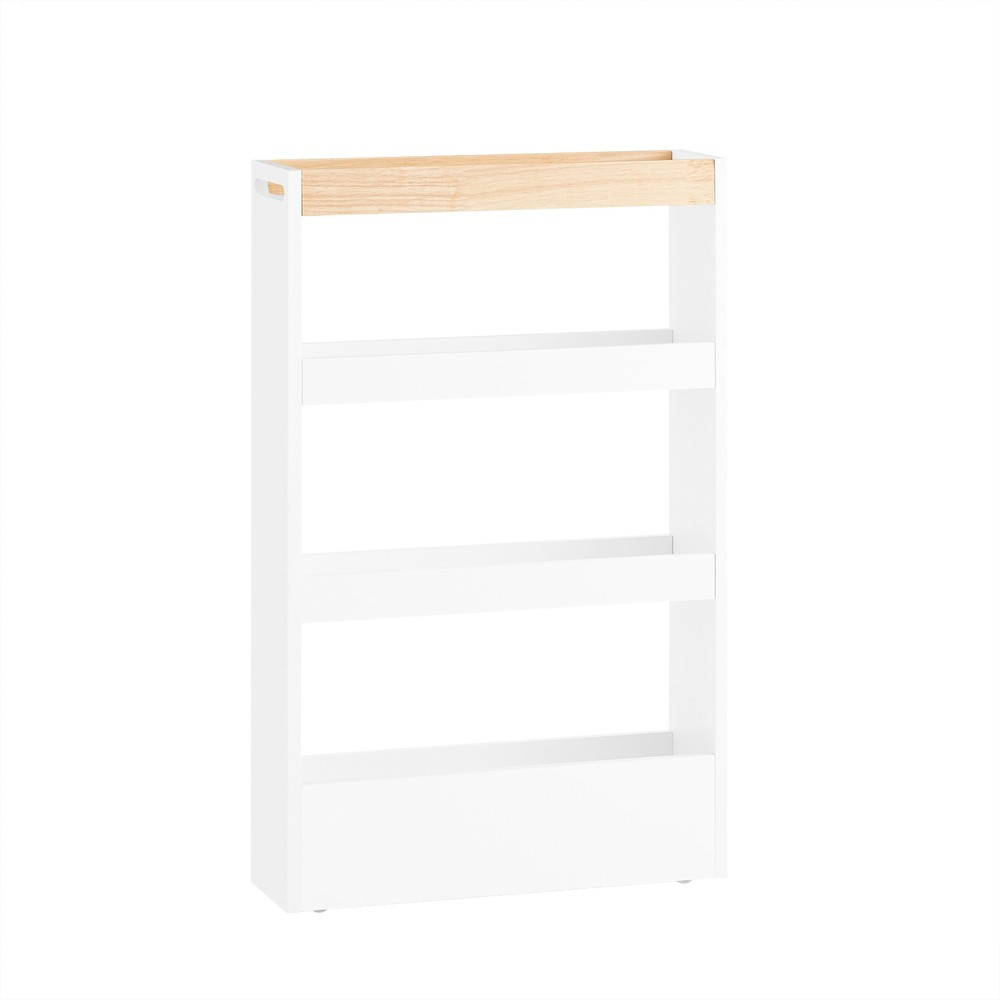 SoBuy Wózek kuchenny z 3 półkami Biały 50x14.5x80cm Nowoczesny NSR12-W