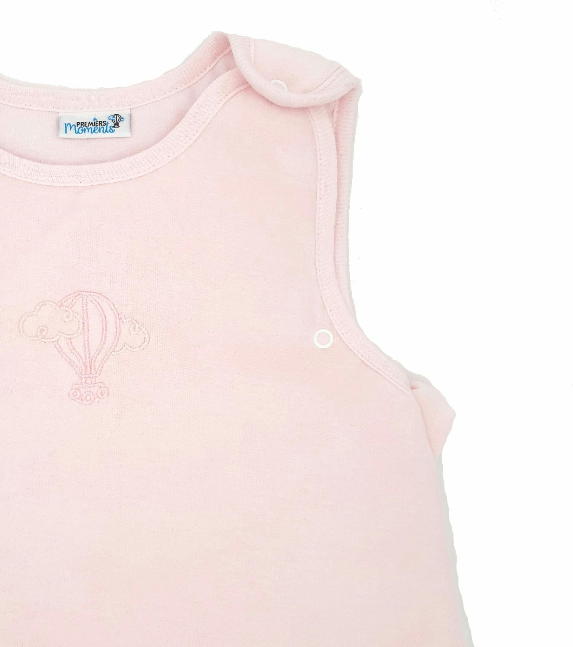 - Gigoteuse évolutive 3-6 mois en Velours & Coton Bio Pivoine