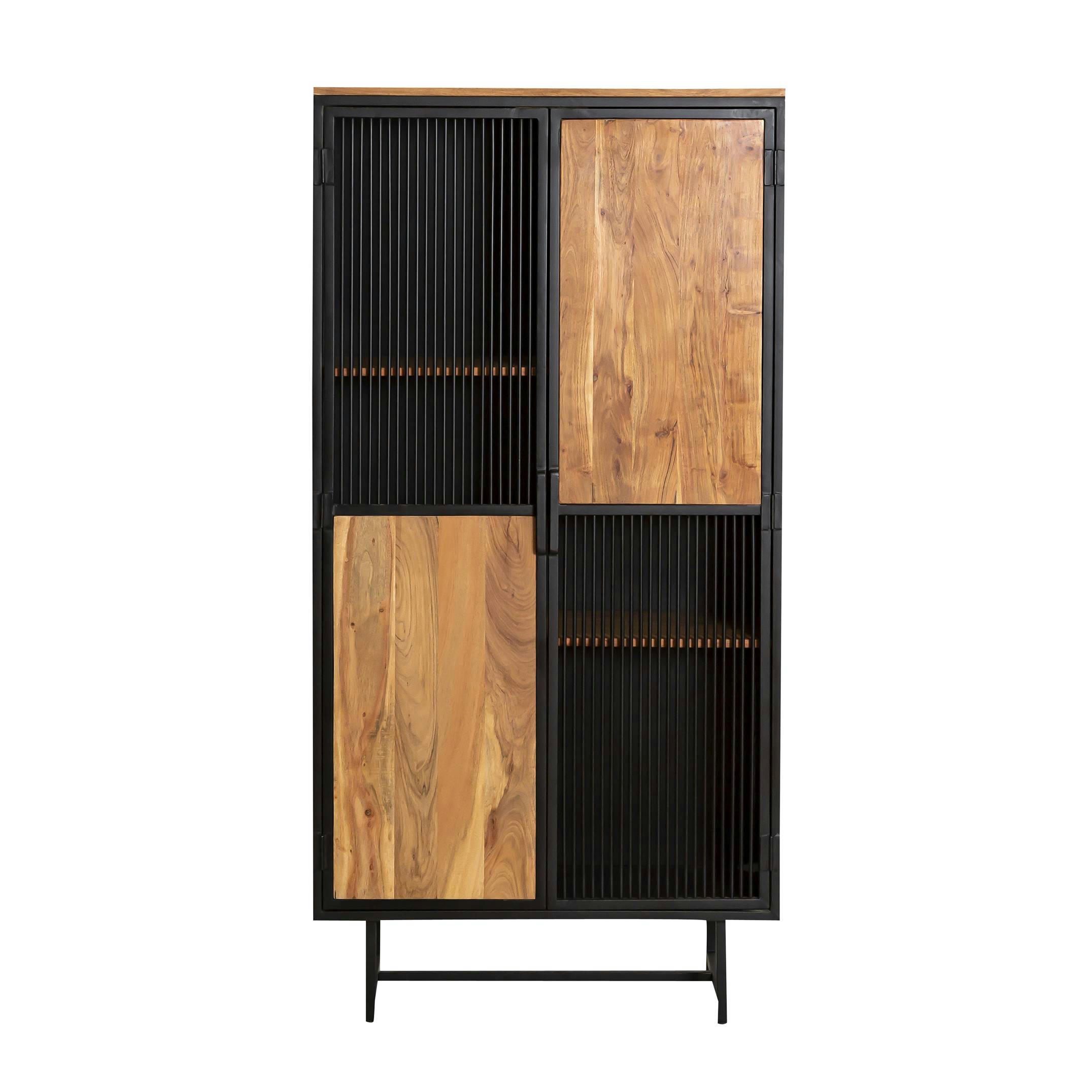 MATTIA - Armoire en bois noir 90 cm