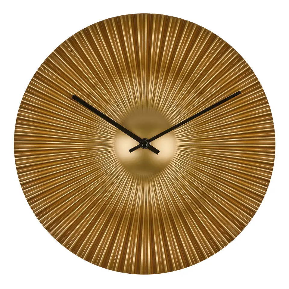 TFA radio gestuurde wandklok - kunststof - goud - Dia 18 cm