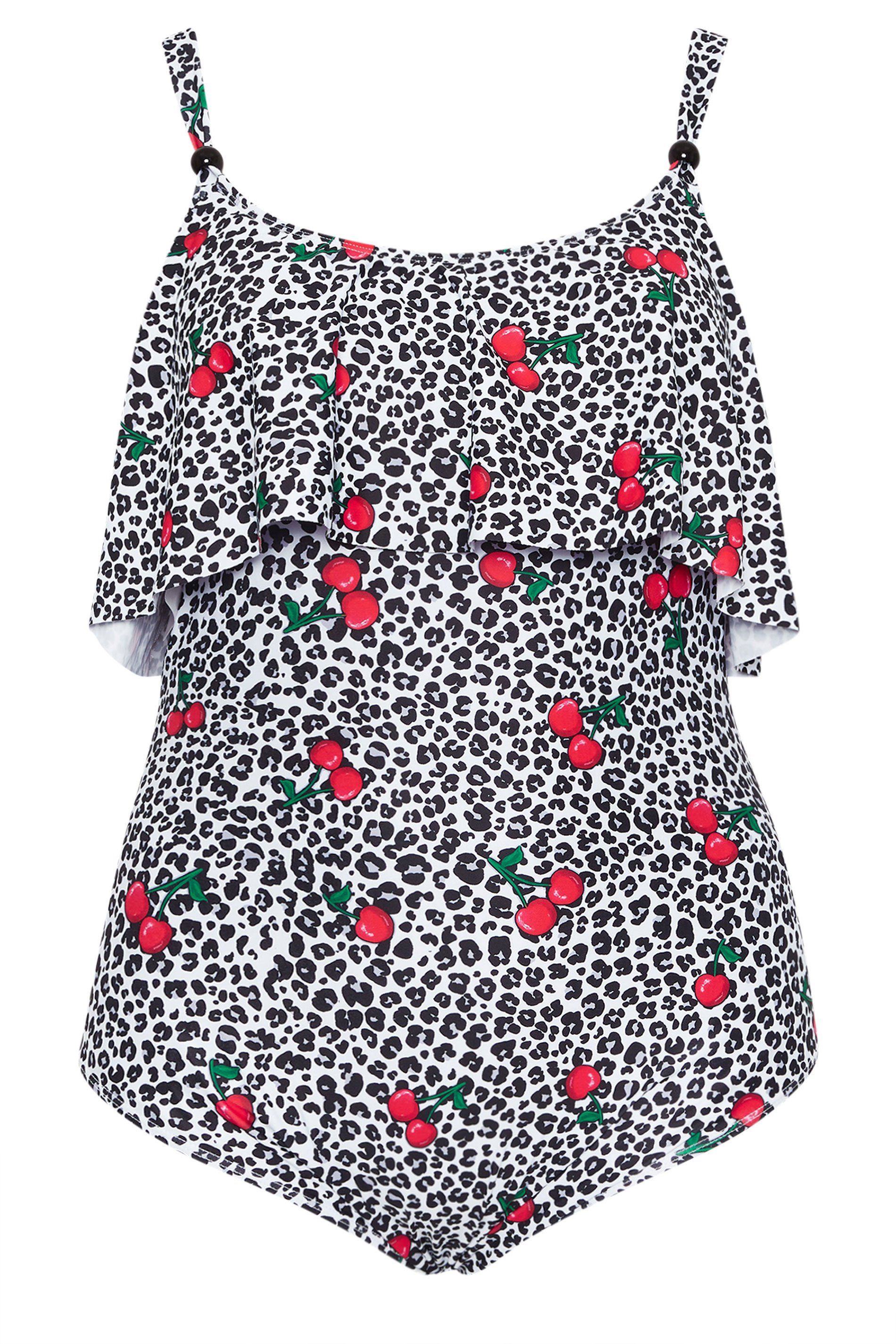 Yours Leopard Print Frill Swimsuit