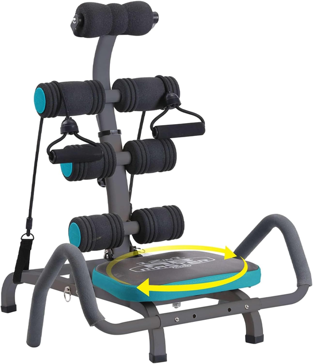 Ab Machine for Stomach Workout – Multi-Functional Adjustable Ab Trainer Machine with Waist Twister, Ab Rocket & Ab Cruncher – Abdominal Exercise Equipment for Home Gym