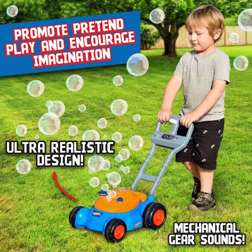 Hot Wheels Bubble N Go Mower with 4oz Bottle - Blue / Orange