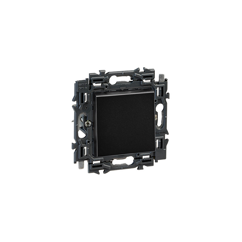 Bouton-poussoir encastrable Valena noir LEGRAND