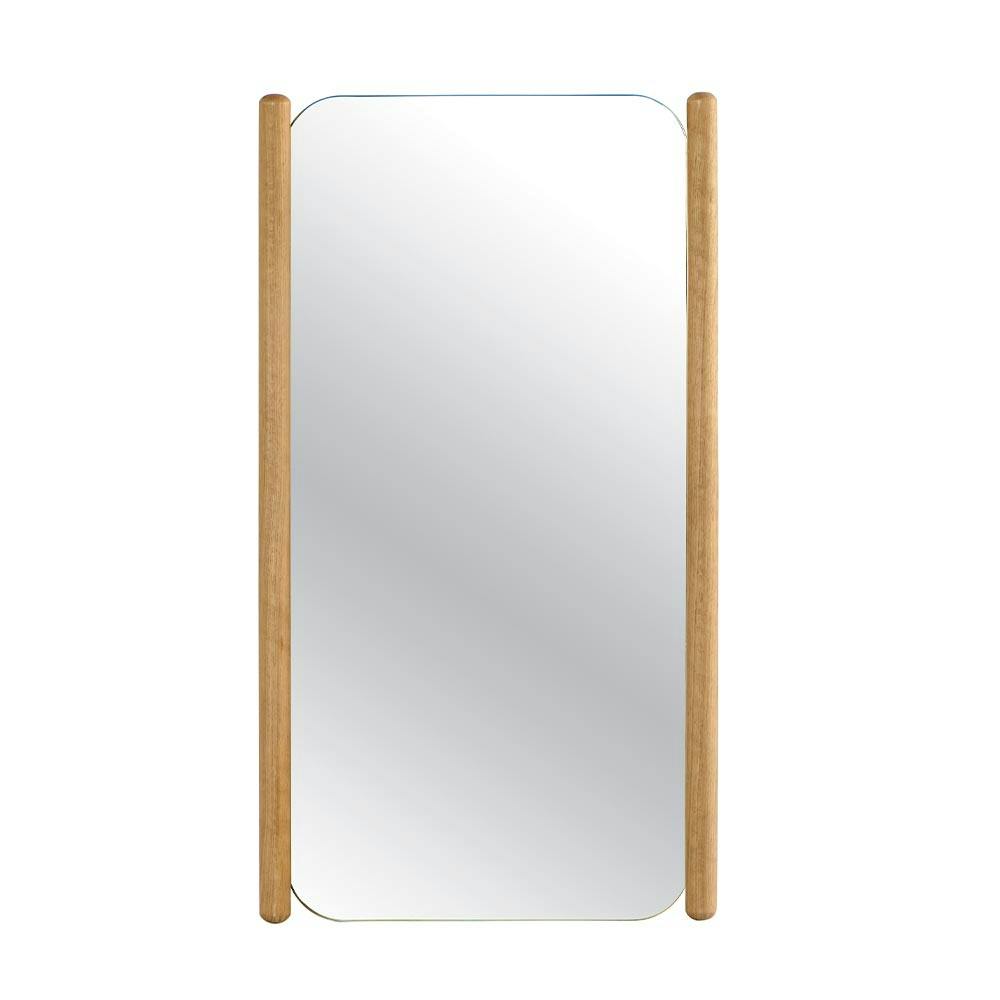 Miroir d'entrée vertical - baguettes latérales bois IENA