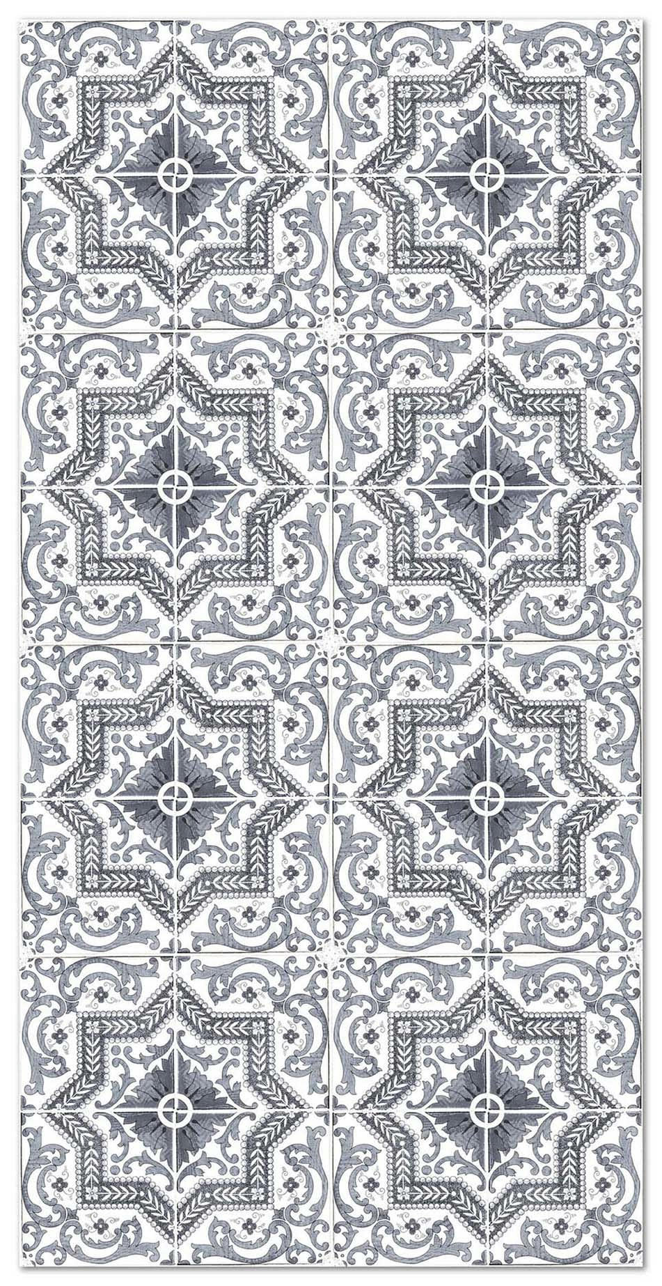 ALFOMBRAS AZULEJOS - Tapis vinyle carreaux ciments tolédo gris 80x250cm