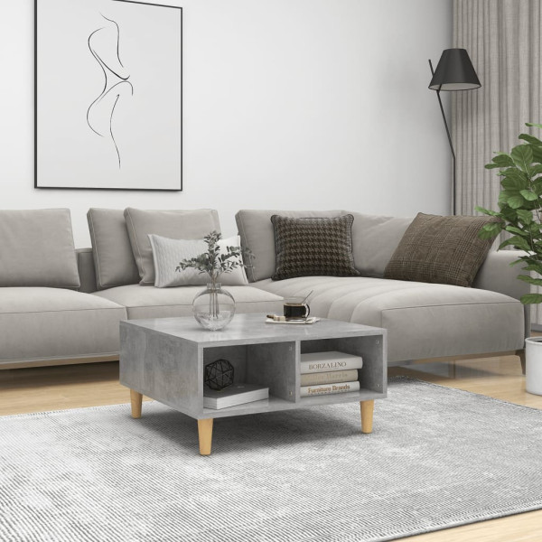 Stolik Kawowy Ława Stół Szary 60x60x30 Półka Do Salonu Do Pokoju