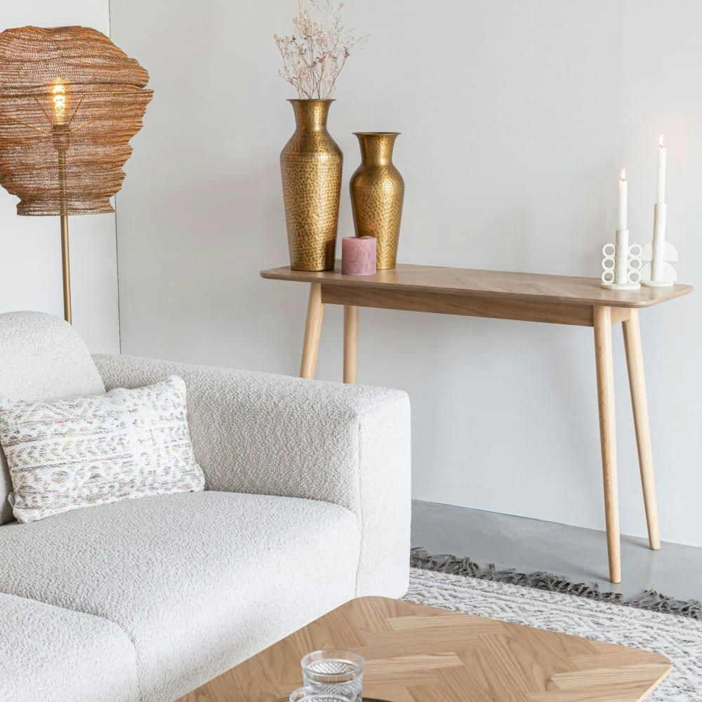 FABIO - Console en bois 120x40cm bois clair