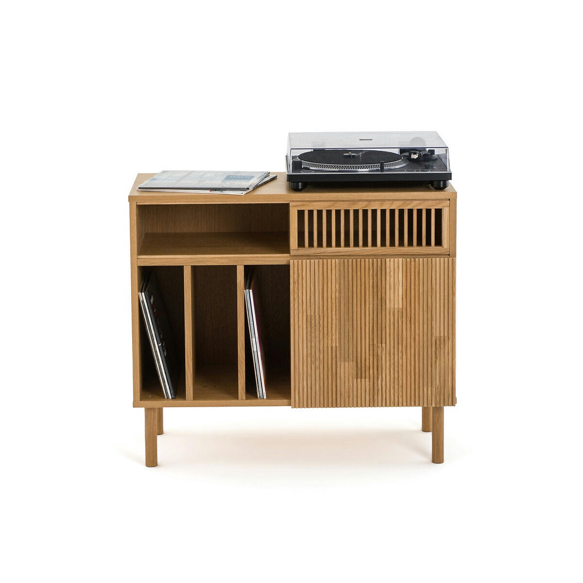 Meuble vinyles chêne massif, Bilbao
