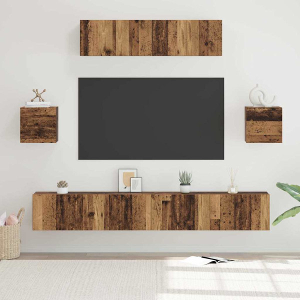 Zestaw Szafek RTV Szafka pod Telewizor Meblościanka Brąz 80 x 30 x 30 cm