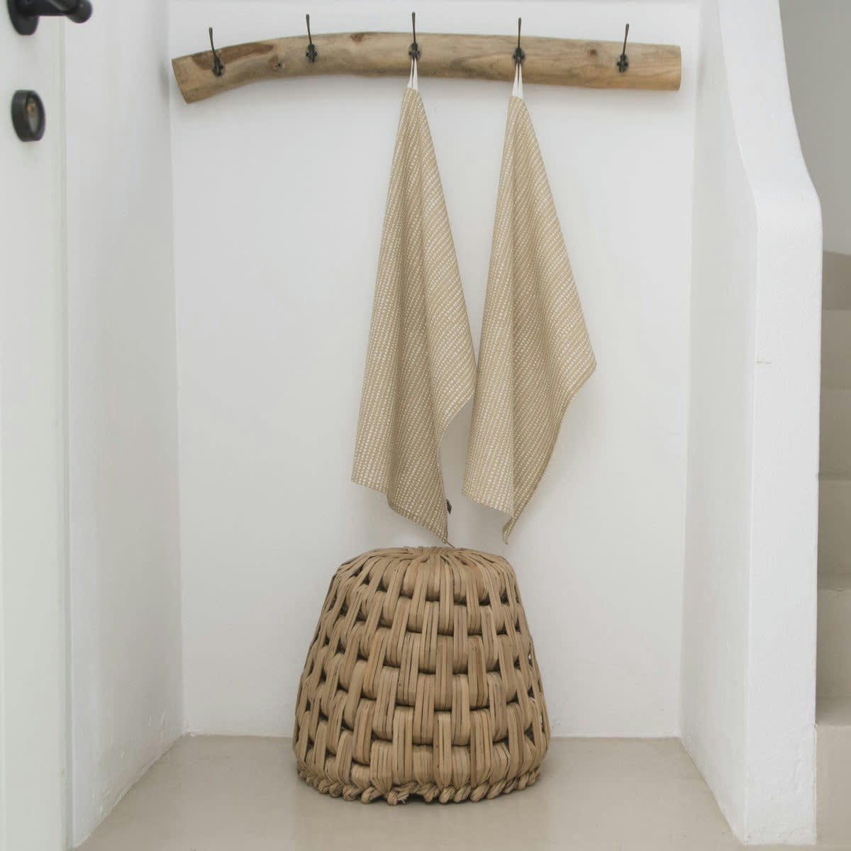 DOTS - Torchons (x2) coton  50x75 sable