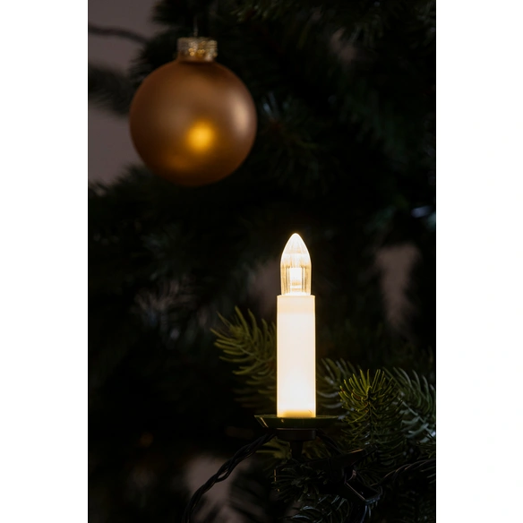 LED-Lichterkette, 25 LEDs, warmweiß, grün