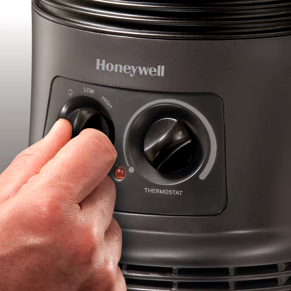 Honeywell HHF360VC 360 Degree Surround Portable Fan Heater w/Thermostat, 1500W, Black
