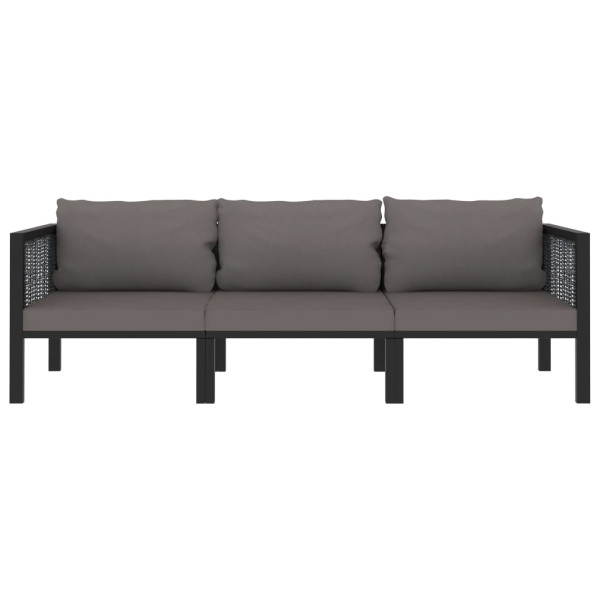 Sofa ogrodowa Antracyt Technorattan Sofy 3-osobowe vidaXL