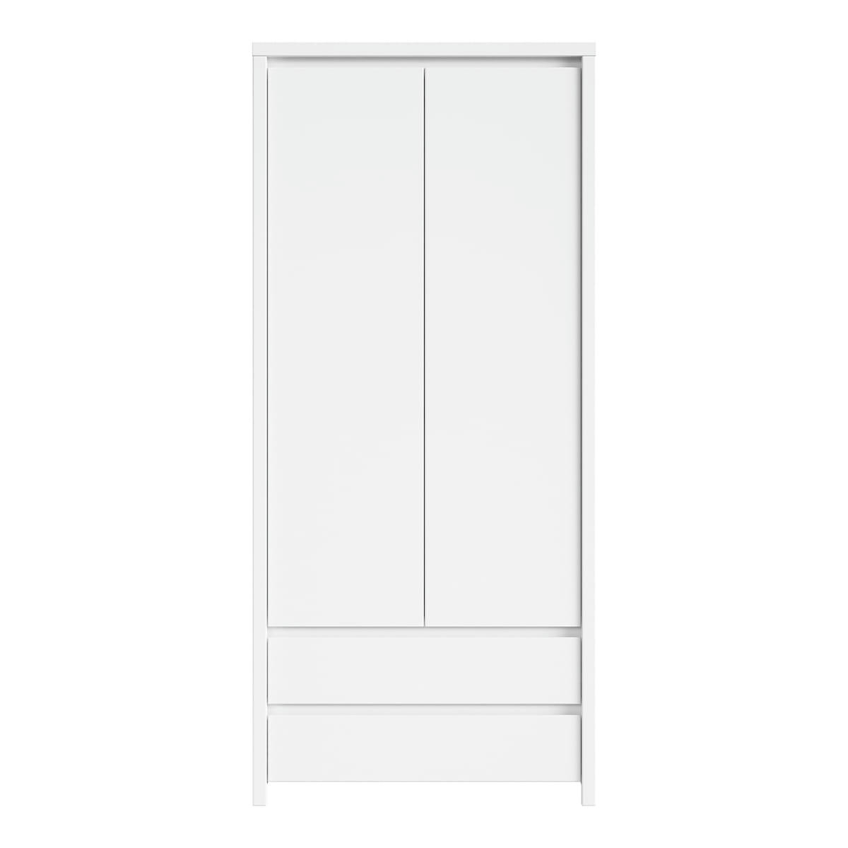 - Armoire 2 portes 2 tiroirs blanche