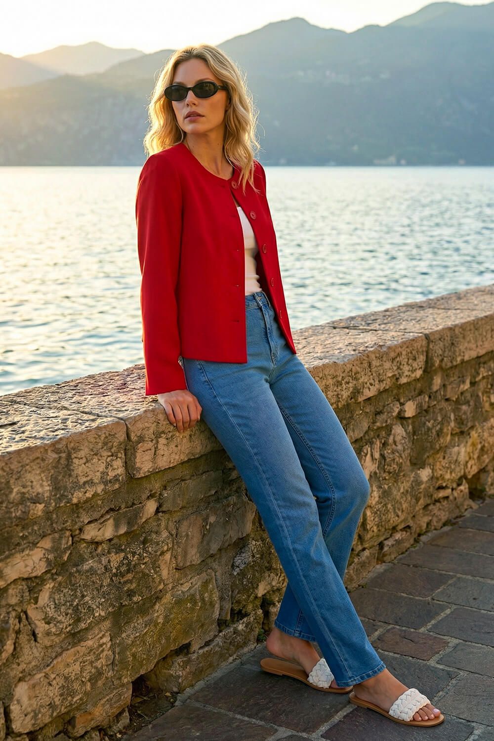 Roman Crepe Textured Suit Jacket