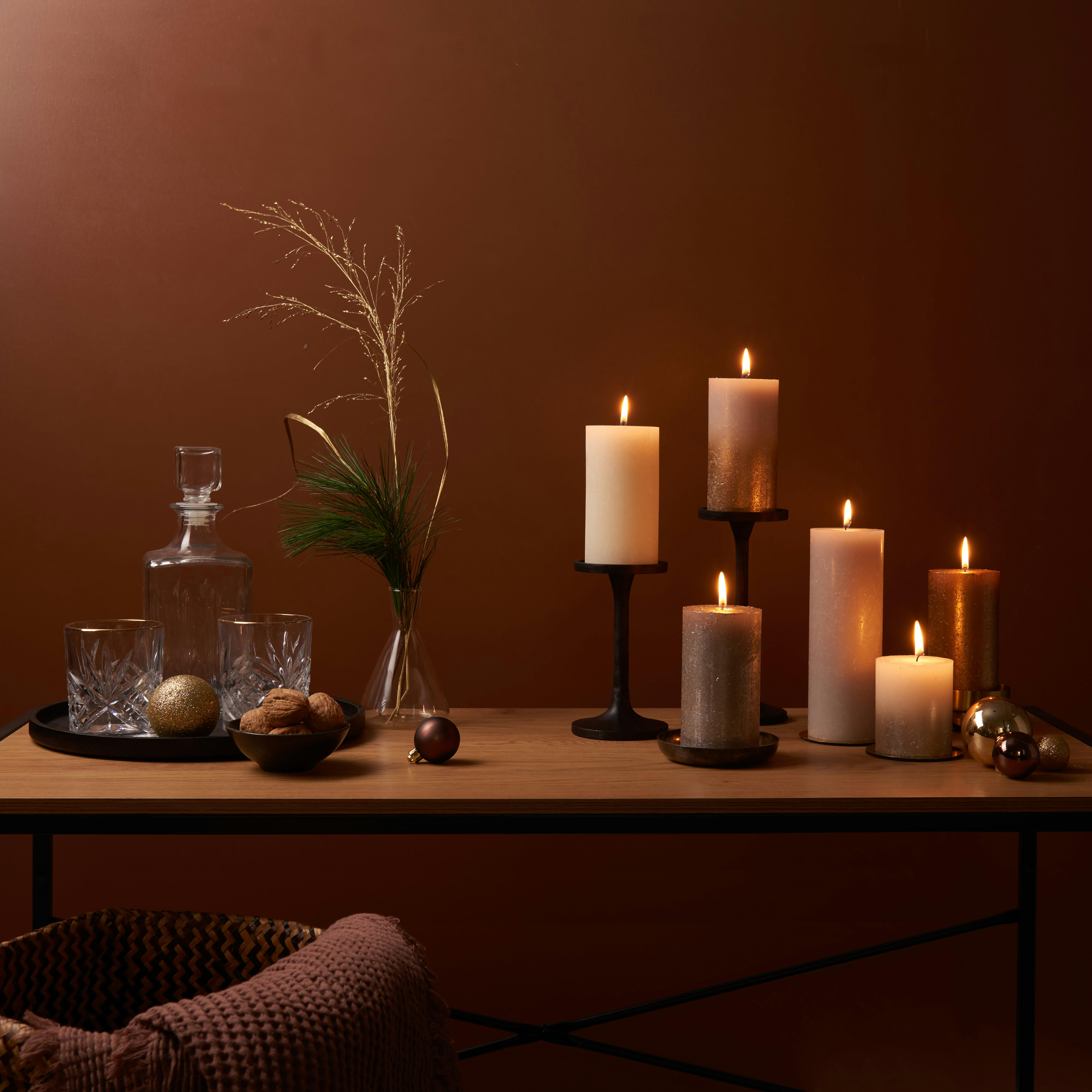 - Lot De 4 Bougies, Ivoire, 13Cm