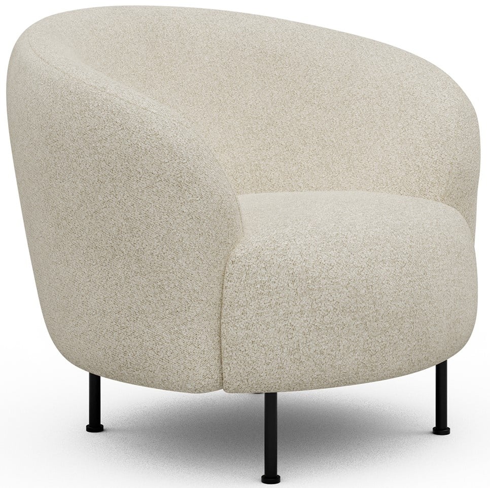 Kragelund Gran Fauteuil Gebroken Wit Bouclé Cirkel-Poot