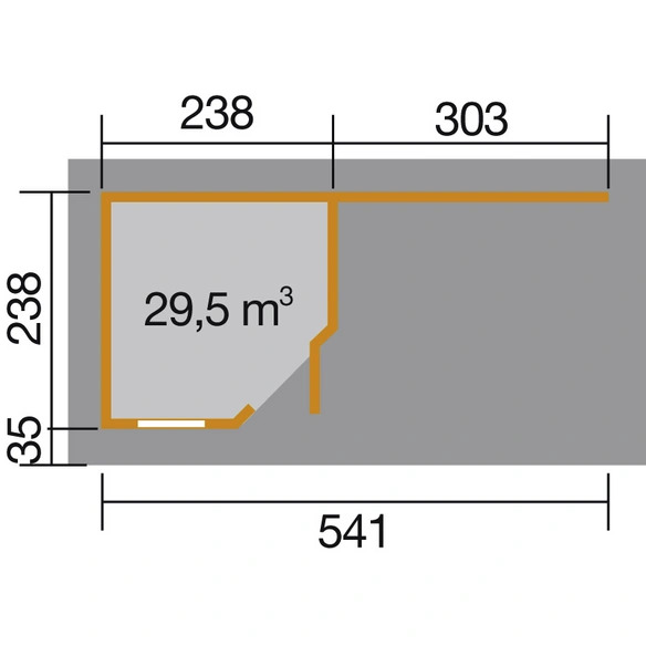 Gartenhaus »213 Plus Gr.1 B«, Holz, BxT: 585 x 279 cm (Außenmaße inkl. Dachüberstand)