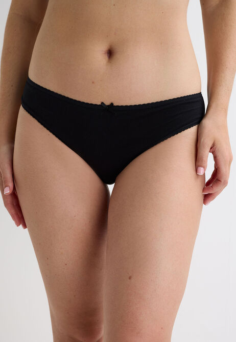Womens 4pk Plain Black High Cut Briefs