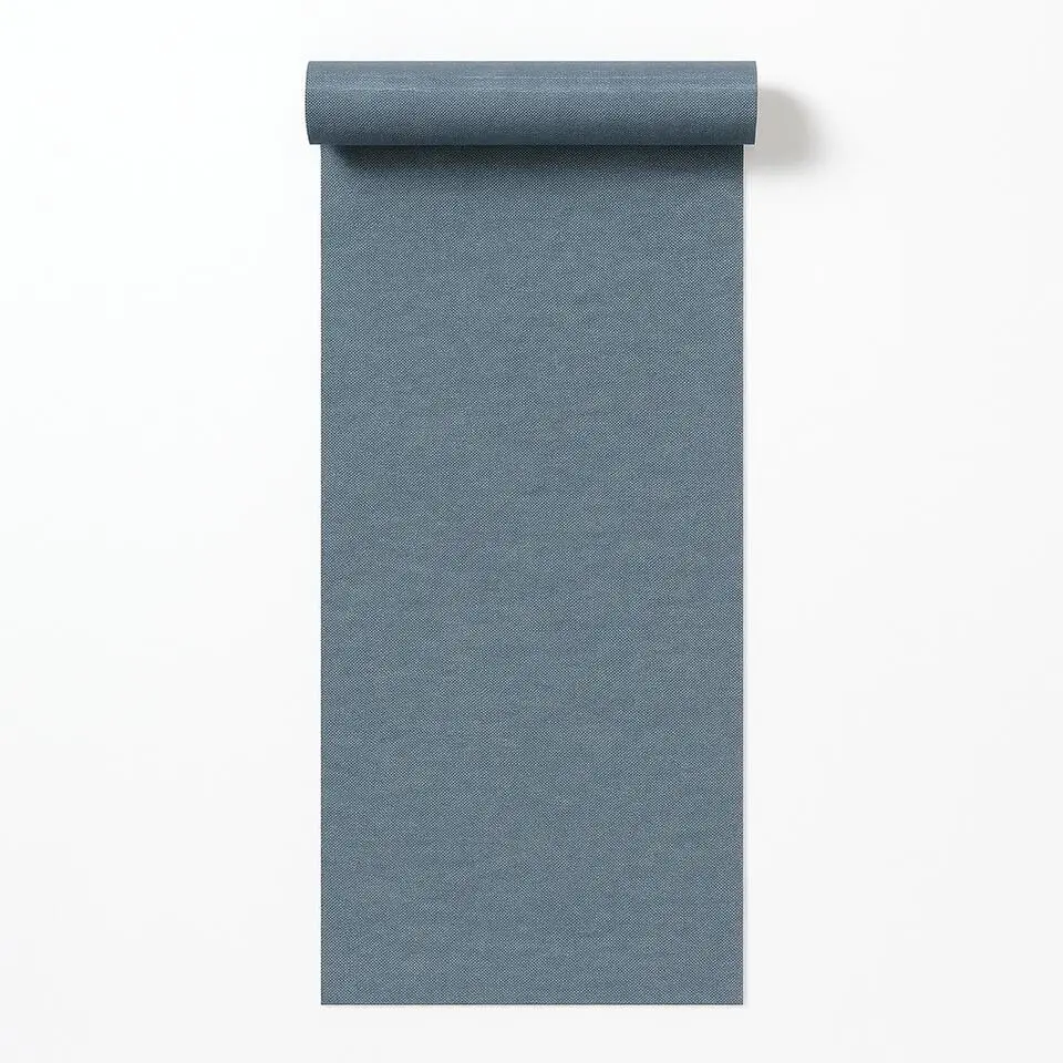 Dutch Wallcoverings Vliesbehang Linen & Textures uni - blauw - 10,05m x 53cm