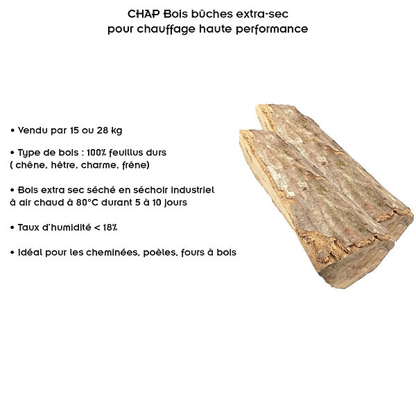 Bois Bûches Extra-sec Pour Chauffage Haute Performance 25 Cm 28 Kg