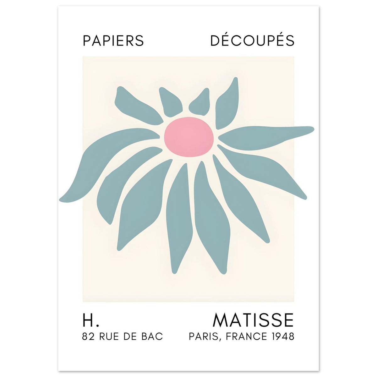 Artfulprints Poster Matisse – Deep sea dance turquoise  - 50x70 cm - Turquoise