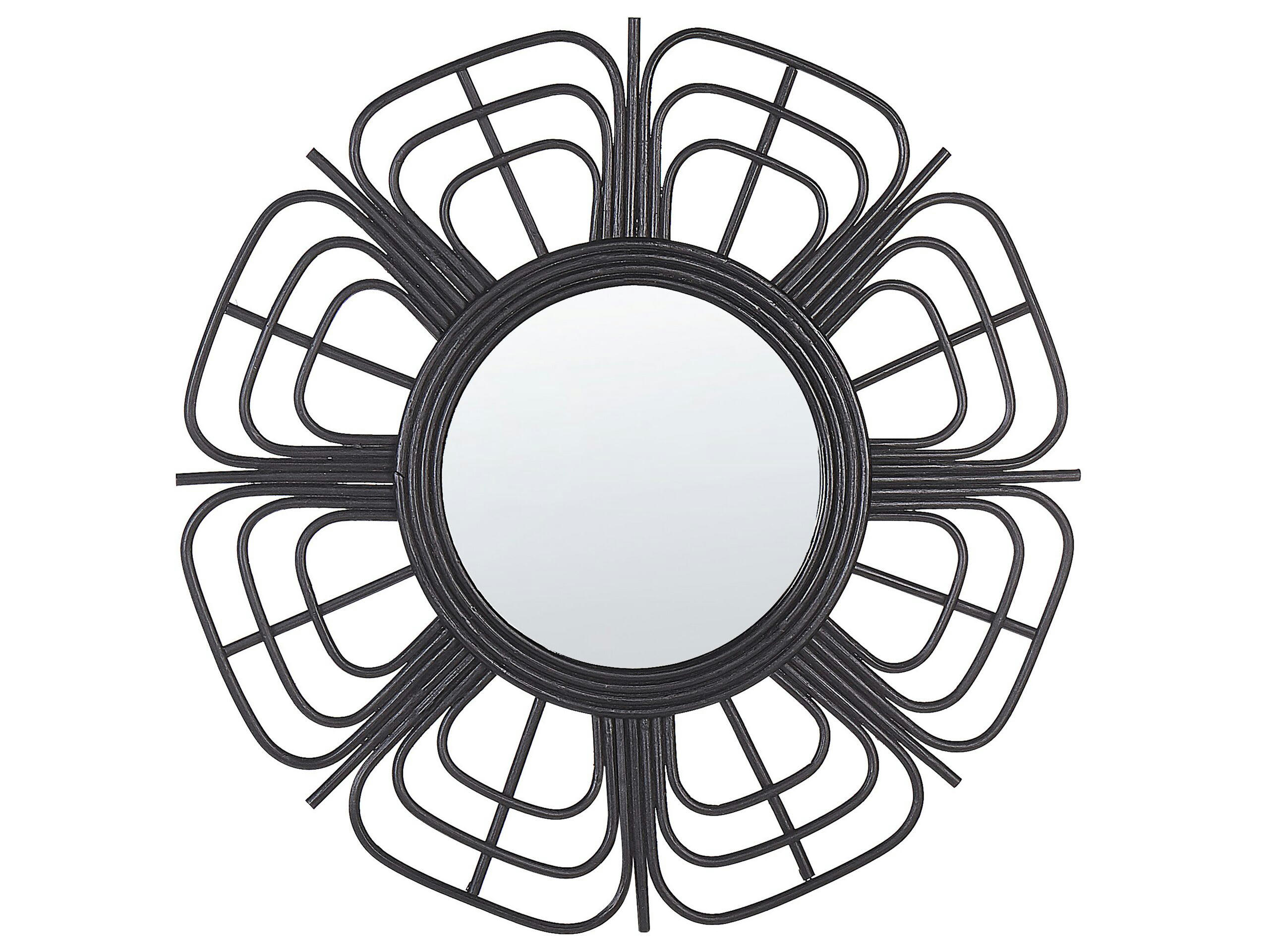 PASAKU - Miroir en rotin noir 60x60