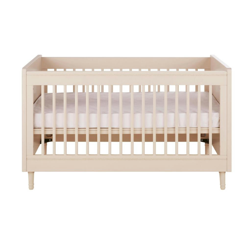 Milie - Lit bébé évolutif beige rosé 70x140